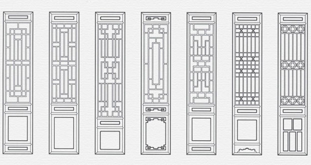 关岭常用中式仿古花窗图案隔断设计图